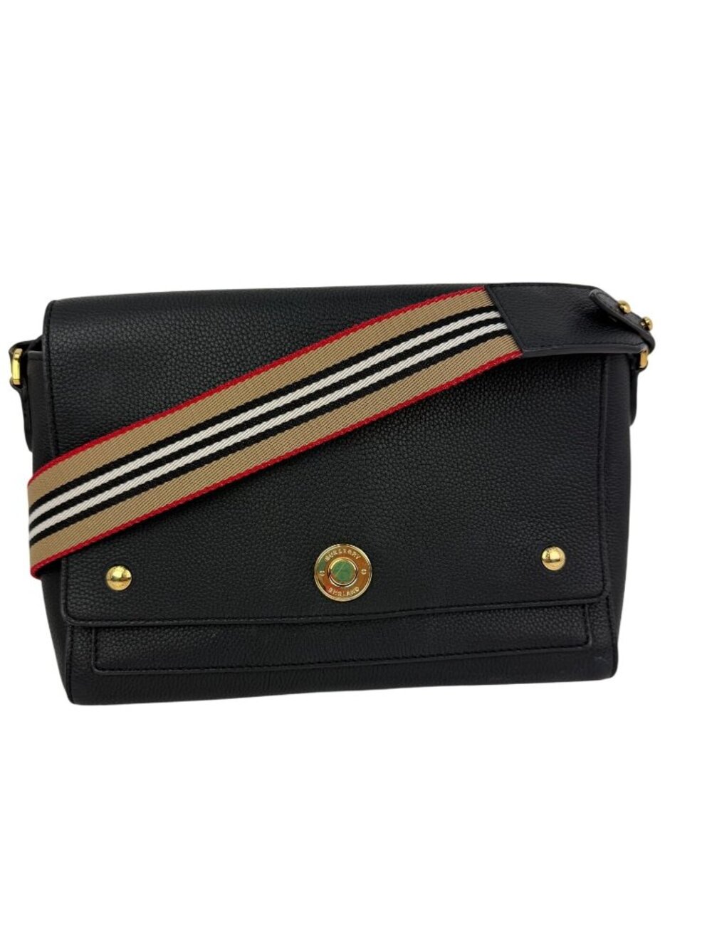 Burberry Grainy Calfskin Note Black Crossbody Bag